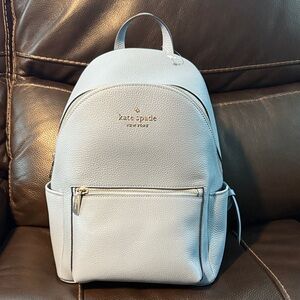 Kate Spade Leila Dome Light Blue Leather Backpack New